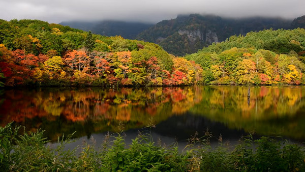 戸隠高原 鏡池 長野県長野市 の紅葉が神秘的すぎる 心残景色